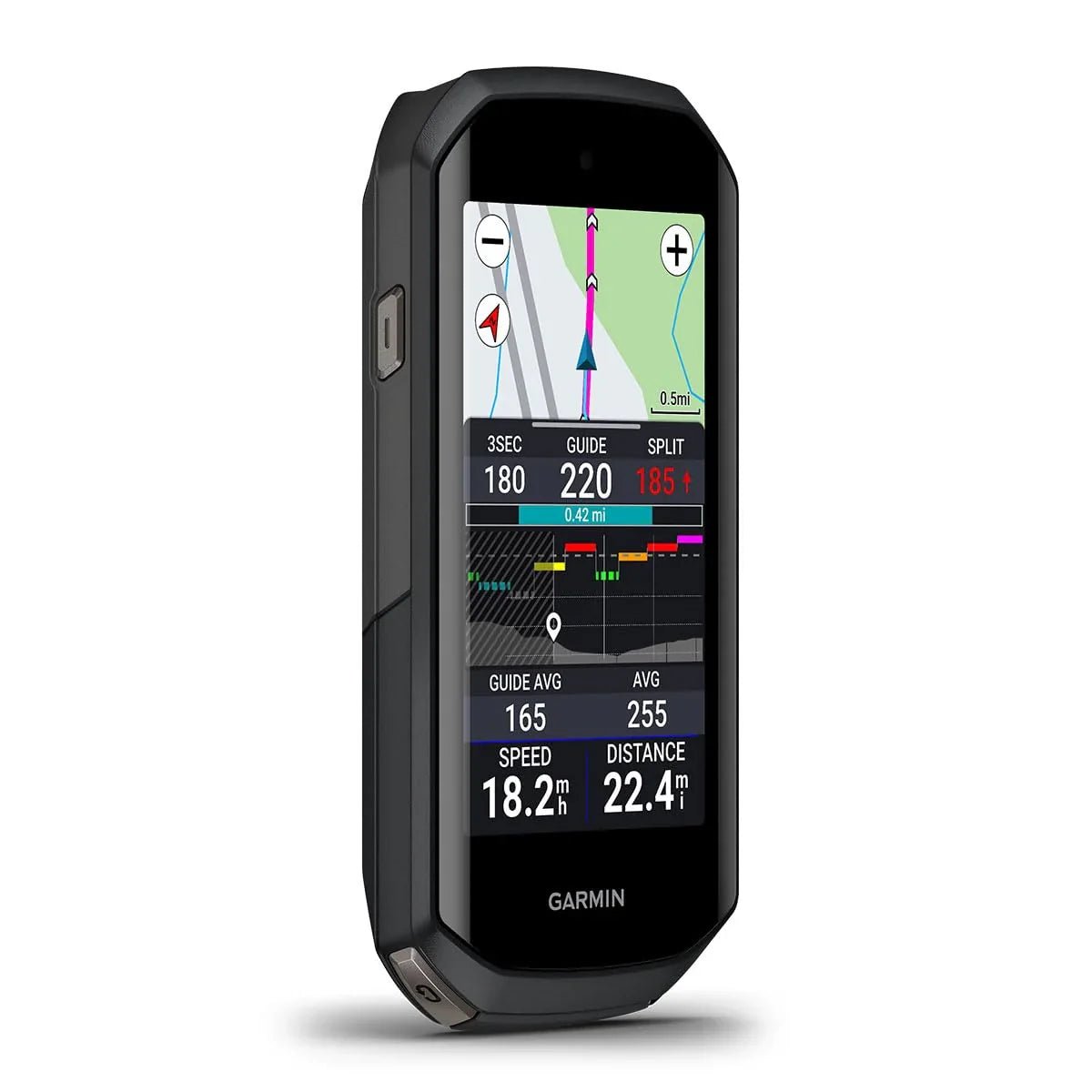 Garmin Edge 1050 Premium Cycling Computer Bundle - Color Touchscreen, Built-in Speaker, Training & Group Ride, Road Alerts with PlayBetter Silicone Case (White), Screen Protectors, Tether & More - Rugged Miles