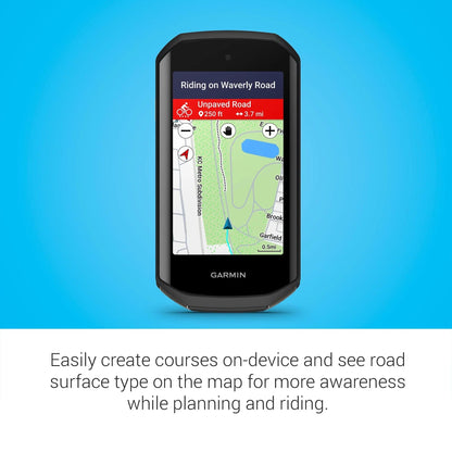 Garmin Edge® 1050, Premium Cycling Computer, Vivid Color Touchscreen Display, Built-in Speaker, Advanced Training and Group Ride Features, Road Hazard Alerts - Rugged Miles