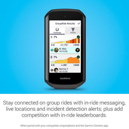 Garmin Edge® 1050, Premium Cycling Computer, Vivid Color Touchscreen Display, Built-in Speaker, Advanced Training and Group Ride Features, Road Hazard Alerts - Rugged Miles
