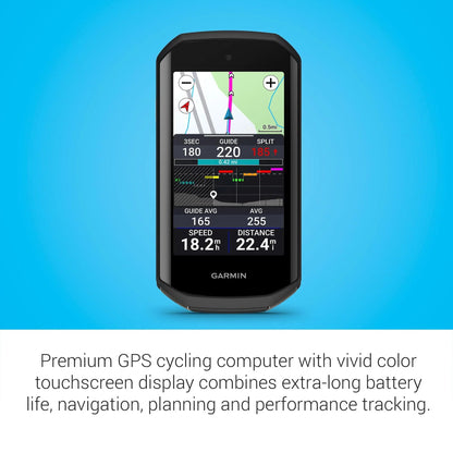 Garmin Edge® 1050, Premium Cycling Computer, Vivid Color Touchscreen Display, Built-in Speaker, Advanced Training and Group Ride Features, Road Hazard Alerts - Rugged Miles