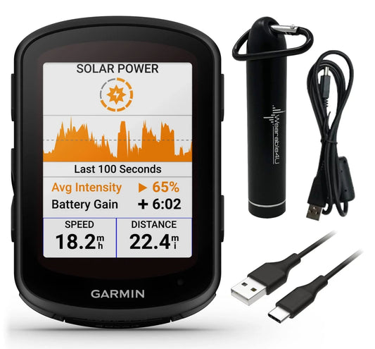 Garmin Edge 840 Solar GPS Cycling Computer, Touchscreen, Button Controls, Advanced Navigation with E-Bank Bundle - Rugged Miles