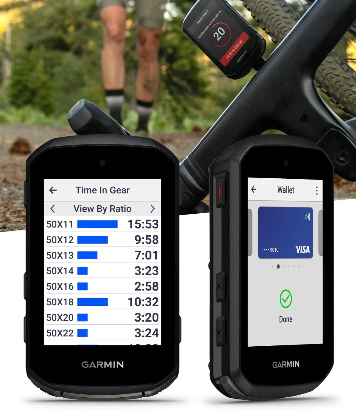 Garmin Edge 850 Compact GPS Cycling Computer, 2.7" Color Touchscreen Display, Bike-Specific Mapping, Advanced Training & Performance Insights + Blue Silicone Case w/ Wearable4U PowerBank Bundle - Rugged Miles